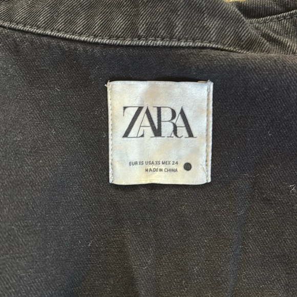 Zara Black Jean Jacket with Fringe Detailing, ,XS - Picture 7 of 7